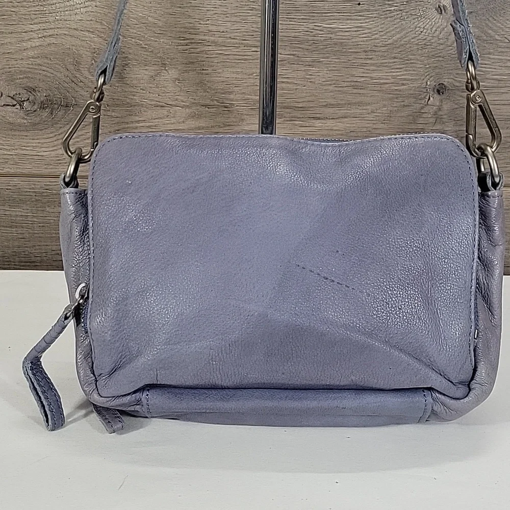 Liebeskind Berlin Light Blue Quilted Leather Crossbody Bag in Dusty Blue
